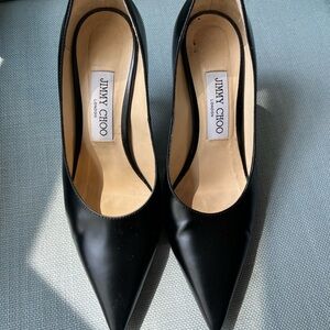 Jimmy Choo classic black leather pumps used excellent condition